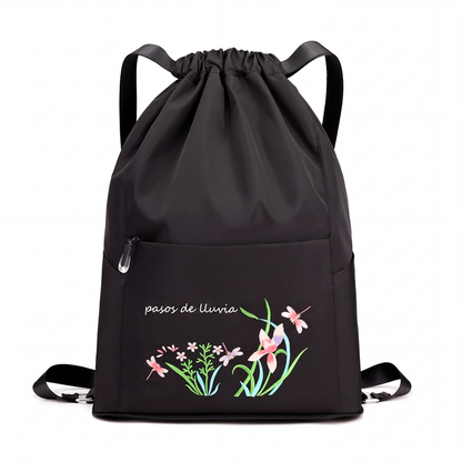 Mochila vintage con cordón plegable para mujer