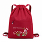 Mochila vintage con cordón plegable para mujer