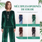 Conjunto de 2 piezas de terciopelo para mujer: top y pantalones