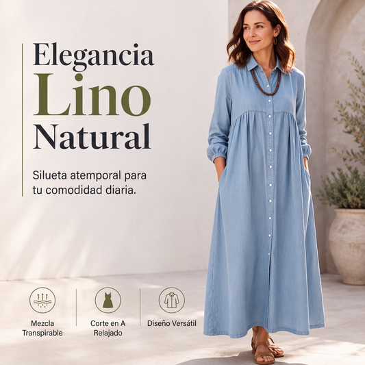 Vestido largo de comodidad sin esfuerzo