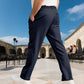 Pantalones de vestir de pierna recta para hombre con cordón