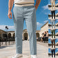 Pantalones de vestir de pierna recta para hombre con cordón