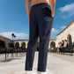 Pantalones de vestir de pierna recta para hombre con cordón