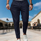 Pantalones de vestir de pierna recta para hombre con cordón