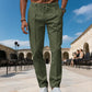 Pantalones de vestir de pierna recta para hombre con cordón