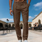 Pantalones de vestir de pierna recta para hombre con cordón