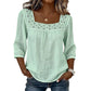 ⏰🔥 ¡OFERTA 50% OFF! 👚✨ Blusa Elegante de Mujer con Cuello Cuadrado y Encaje – Estilo Femenino, Cómodo y Versátil para Cualquier Ocasión