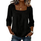 ⏰🔥 ¡OFERTA 50% OFF! 👚✨ Blusa Elegante de Mujer con Cuello Cuadrado y Encaje – Estilo Femenino, Cómodo y Versátil para Cualquier Ocasión
