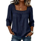 ⏰🔥 ¡OFERTA 50% OFF! 👚✨ Blusa Elegante de Mujer con Cuello Cuadrado y Encaje – Estilo Femenino, Cómodo y Versátil para Cualquier Ocasión