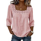 ⏰🔥 ¡OFERTA 50% OFF! 👚✨ Blusa Elegante de Mujer con Cuello Cuadrado y Encaje – Estilo Femenino, Cómodo y Versátil para Cualquier Ocasión