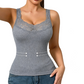 ⏰🔥 ¡OFERTA 50% OFF! 👚✨ Camiseta de Tirantes Control Reductor para Mujer – Efecto Moldeador, Cuello en V con Encaje y Ajuste Cómodo