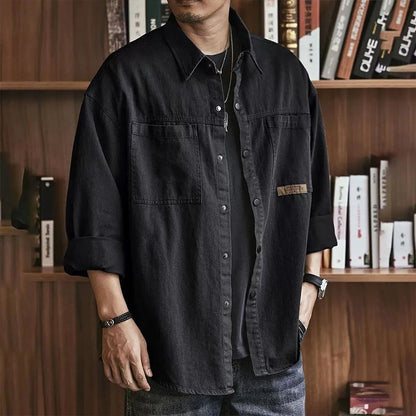 ⏰🔥 ¡OFERTA 50% OFF! 👔✨ Camisa Utilitaria Holgada de Manga Larga para Hombre – Estilo Casual, Cómoda y Resistente para el Día a Día