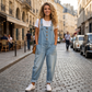 ⏰🔥 ¡OFERTA 50% OFF! 👖✨ Mono Vaquero Holgado para Mujer – Estilo Casual, Tirantes Ajustables y Comodidad Todo el Día