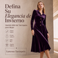 ⏰🔥 ¡OFERTA 50% OFF! 👗✨ Vestido Vintage de Terciopelo para Mujer – Cuello de Solapa, Botones Frontales y Corte Línea A Elegante