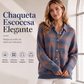 Cárdigan de cuadros con botones casual para mujer