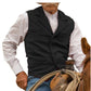 Chaleco de tweed de espiga con solapa vintage para hombre