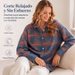 Cárdigan de cuadros con botones casual para mujer
