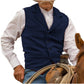 Chaleco de tweed de espiga con solapa vintage para hombre