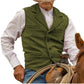 Chaleco de tweed de espiga con solapa vintage para hombre