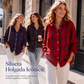 Cárdigan de cuadros con botones casual para mujer
