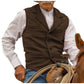 Chaleco de tweed de espiga con solapa vintage para hombre