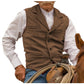 Chaleco de tweed de espiga con solapa vintage para hombre