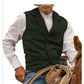 Chaleco de tweed de espiga con solapa vintage para hombre