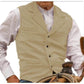 Chaleco de tweed de espiga con solapa vintage para hombre
