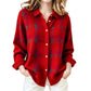 Cárdigan de cuadros con botones casual para mujer