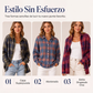 Cárdigan de cuadros con botones casual para mujer