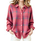 Cárdigan de cuadros con botones casual para mujer