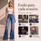 ⏰🔥 ¡OFERTA 50% OFF! 👖✨ Jeans Acampanados de Talle Alto para Mujer – Estilo Retro, Remaches Decorativos y Piernas Más Estilizadas