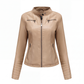 ⏰🔥 ¡OFERTA 50% OFF! 🧥✨ Cazadora Moto de Corte Ajustado para Mujer – Estilo Elegante, Cremalleras Modernas y Look Urbano Sofisticado