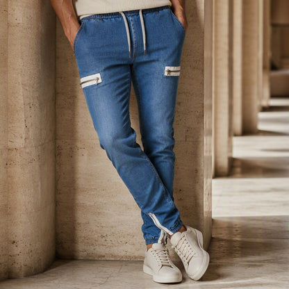 ⏰🔥 ¡OFERTA 50% OFF! 👖✨ Joggers de Vaquero con Cintura Elástica para Hombre – Corte Slim, Estilo Casual y Máximo Confort Diario