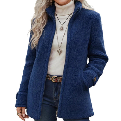 ⏰🔥 ¡OFERTA 50% OFF! 🧥✨ Chaqueta de Invierno para Mujer con Cremallera Completa – Forro Polar Sherpa, Cuello Alto y Máxima Calidez