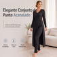 ⏰🔥 ¡OFERTA 50% OFF! 👚✨ Conjunto de Punto de Dos Piezas para Mujer – Top Largo de Manga Larga y Leggings Ajustados, Cómodo y Elegante