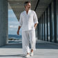 ⏰🔥 ¡OFERTA 50% OFF! 👕✨ Conjunto Retro de Dos Piezas para Hombre – Estilo Vintage, Tela Ligera tipo Lino y Máximo Confort en Verano