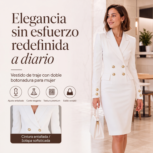 ⏰🔥 ¡OFERTA 50% OFF! 👗✨ Vestido Blazer de Doble Botonadura para Mujer – Elegancia Sofisticada, Corte Favorecedor y Estilo Versátil Diario