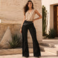 ⏰🔥 ¡OFERTA 50% OFF! 👖✨ Vaqueros Acampanados con Flecos para Mujer – Talle Alto, Estilo Retro y Silueta Elegante