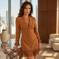⏰🔥 ¡OFERTA 50% OFF! 👗✨ Vestido de Mujer con Mangas de Volantes y Flecos – Estilo Elegante, Movimiento Encantador y Look Femenino