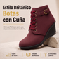 Botines de tacón de cuña para mujer