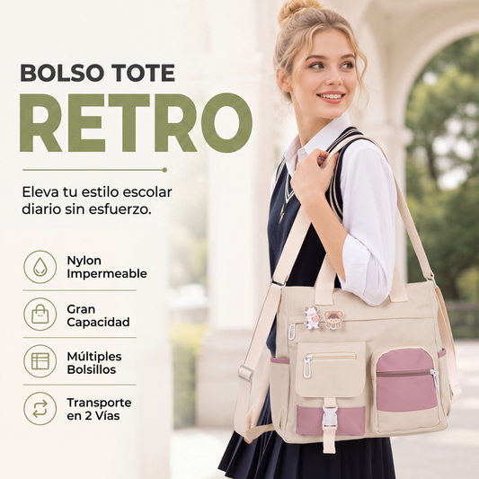 ⏰🔥 ¡OFERTA 50% OFF! 🎒✨ Bolso Retro Vintage de Gran Capacidad – Varios Bolsillos, Ligero, Cómodo y Perfecto para el Día a Día