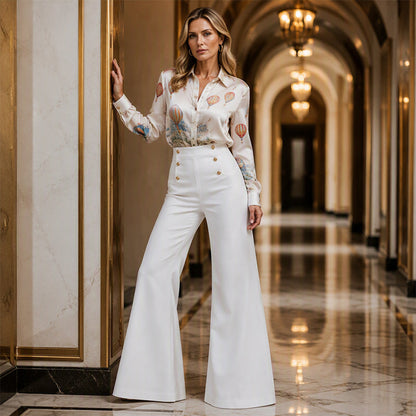 Pantalones acampanados elásticos favorecedores para mujer