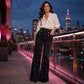 Pantalones acampanados elásticos favorecedores para mujer