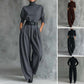 Conjunto elegante para mujer: top de cuello alto y pantalones de talle alto