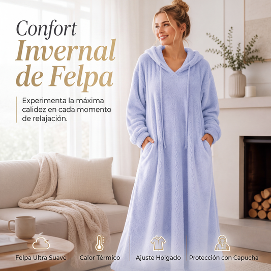 ⏰🔥 ¡OFERTA 50% OFF! 👗❄️ Vestido Largo de Felpa para Mujer – Súper Cálido, Extra Suave, Corte Línea A y Perfecto para el Invierno