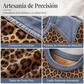 Sudadera informal de mujer con cuello redondo y estampado de leopardo