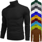 Jersey ajustado de punto de cuello alto para hombre, invierno