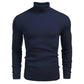 Jersey ajustado de punto de cuello alto para hombre, invierno