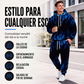 Conjunto de sudadera con capucha estampada y pantalones de chándal para hombre